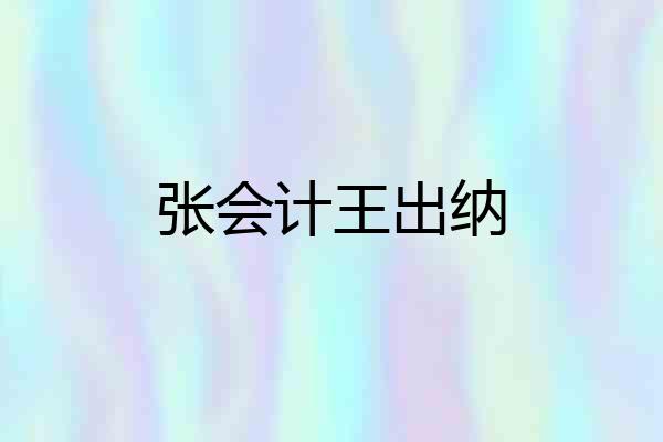 张会计王出纳