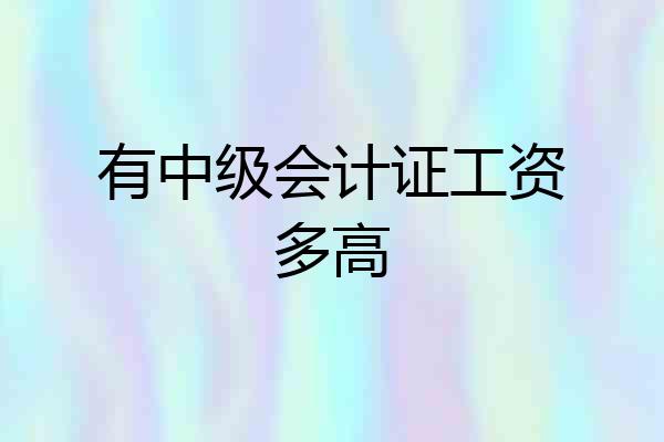 有中级会计证工资多高