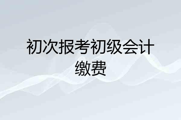 初次报考初级会计缴费