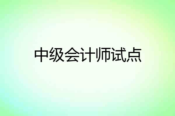 中级会计师试点