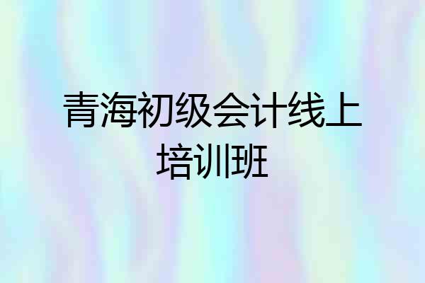 青海初级会计线上培训班