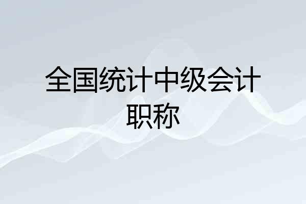 全国统计中级会计职称