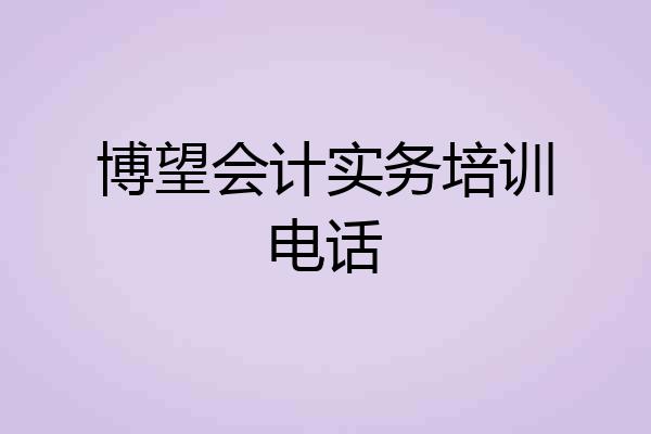 博望会计实务培训电话
