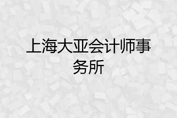 上海大亚会计师事务所