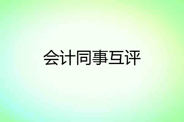 会计同事互评