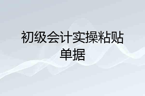 初级会计实操粘贴单据