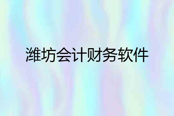 潍坊会计财务软件