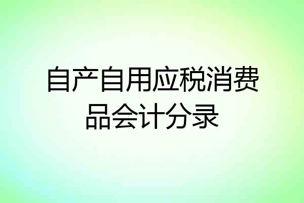 自产自用应税消费品会计分录