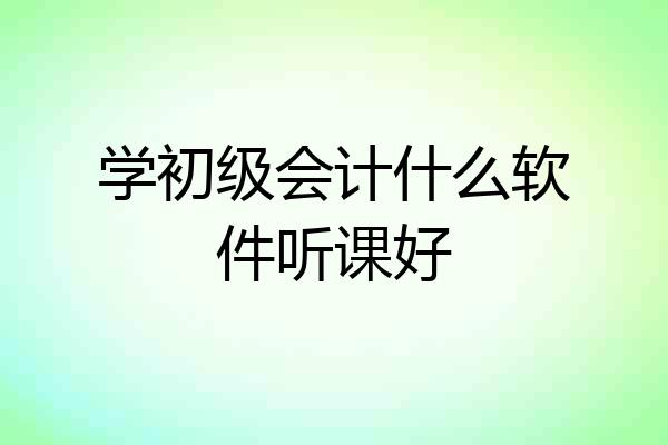 学初级会计什么软件听课好
