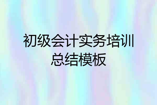 初级会计实务培训总结模板