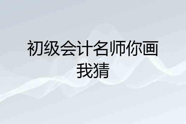 初级会计名师你画我猜