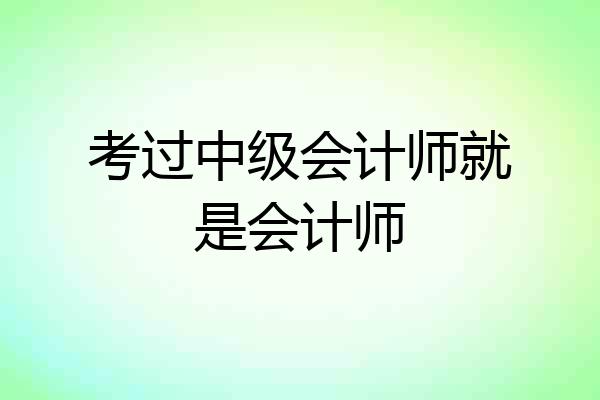 考过中级会计师就是会计师