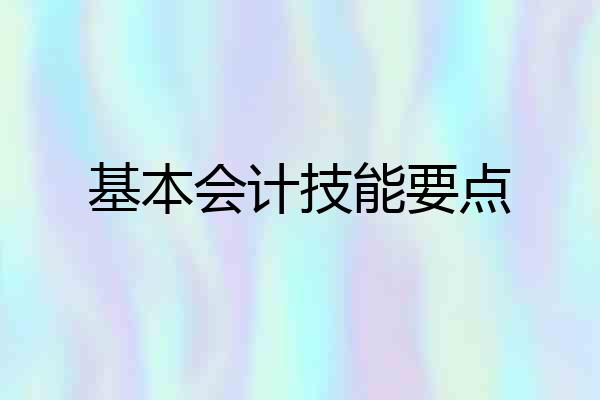 基本会计技能要点