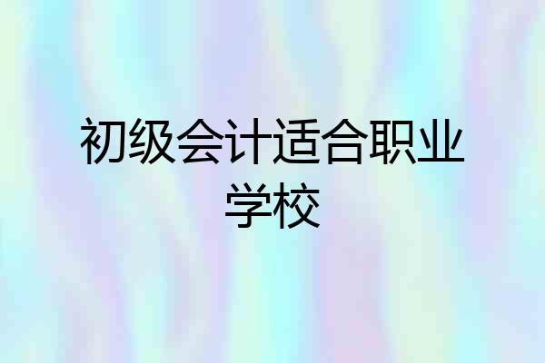 初级会计适合职业学校