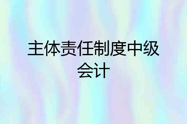 主体责任制度中级会计