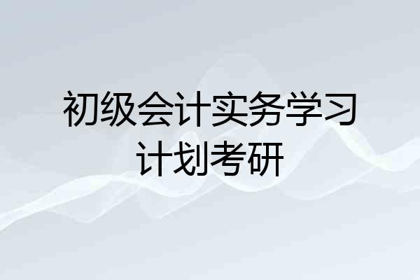 初级会计实务学习计划考研