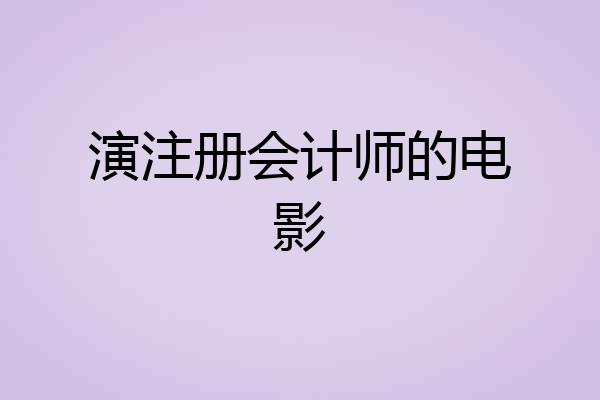 演注册会计师的电影