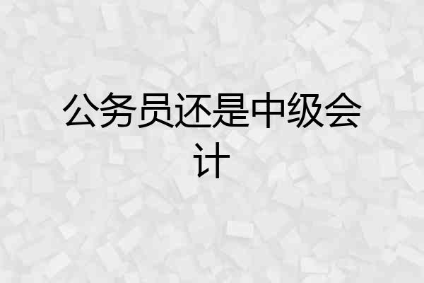 公务员还是中级会计