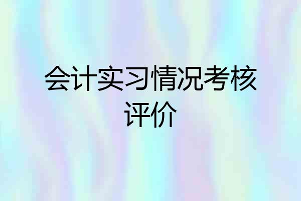 会计实习情况考核评价