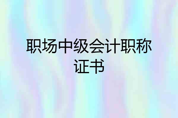 职场中级会计职称证书