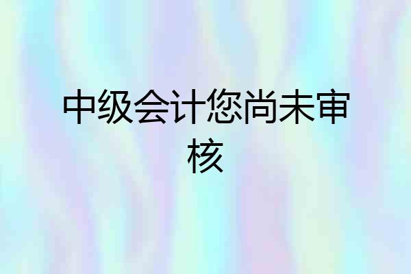 中级会计您尚未审核