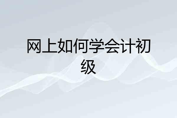 网上如何学会计初级