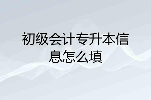 初级会计专升本信息怎么填