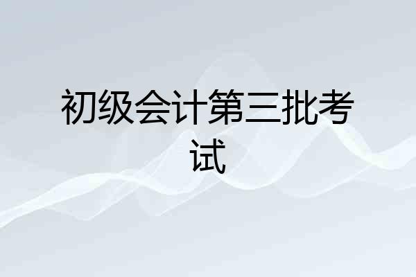 初级会计第三批考试