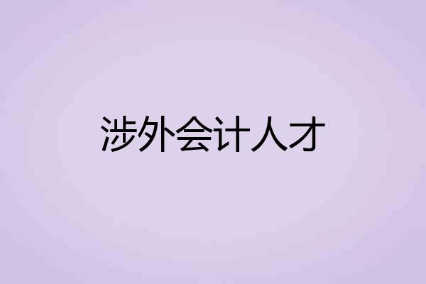 涉外会计人才