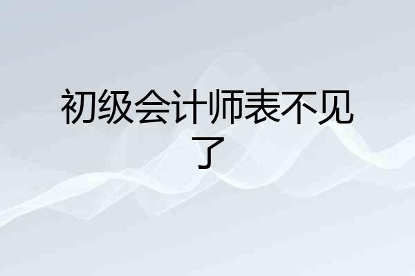 初级会计师表不见了