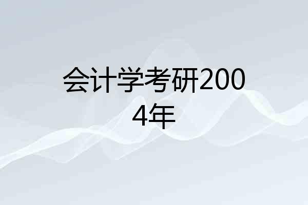 会计学考研2004年
