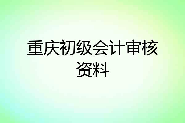 重庆初级会计审核资料