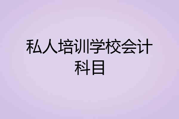 私人培训学校会计科目