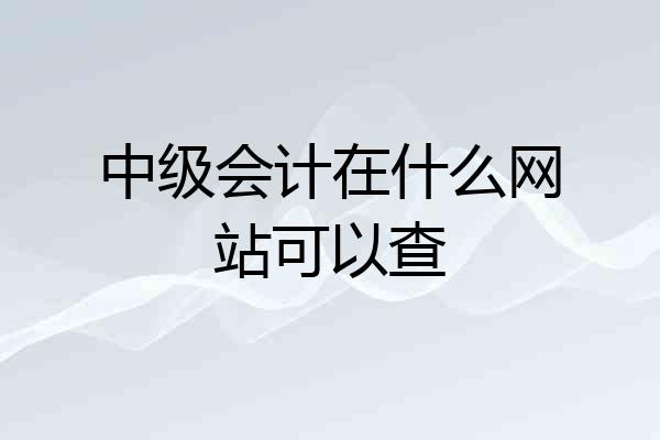 中级会计在什么网站可以查