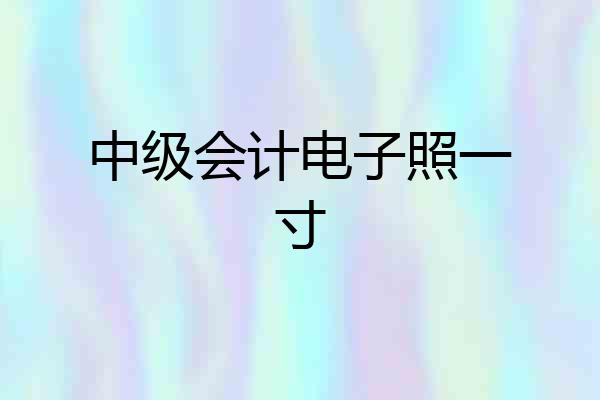 中级会计电子照一寸