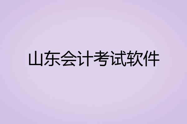山东会计考试软件