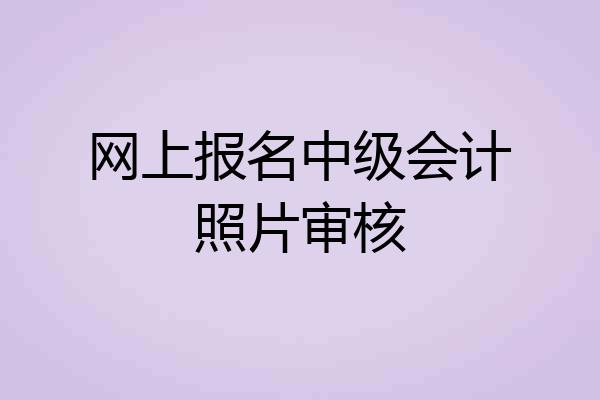网上报名中级会计照片审核