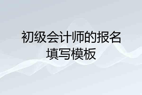 初级会计师的报名填写模板