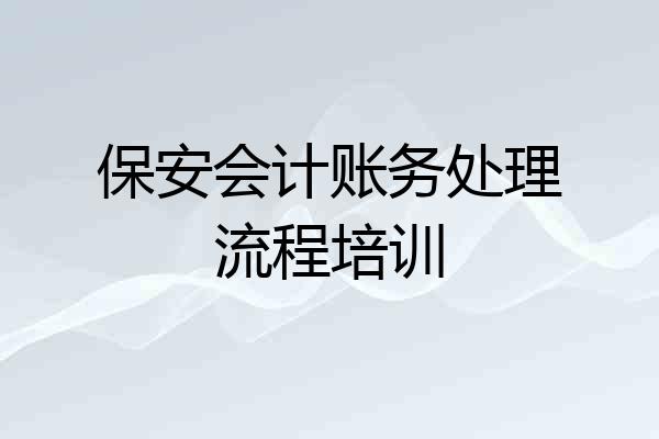 保安会计账务处理流程培训