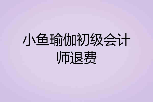 小鱼瑜伽初级会计师退费