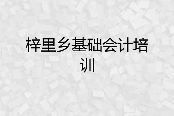 梓里乡基础会计培训