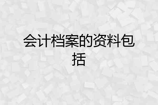会计档案的资料包括