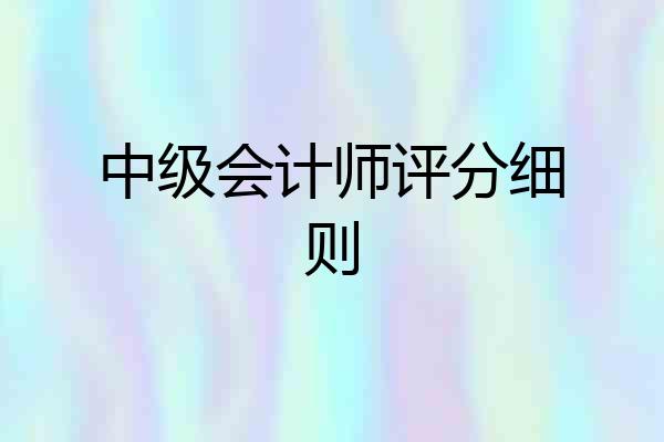 中级会计师评分细则