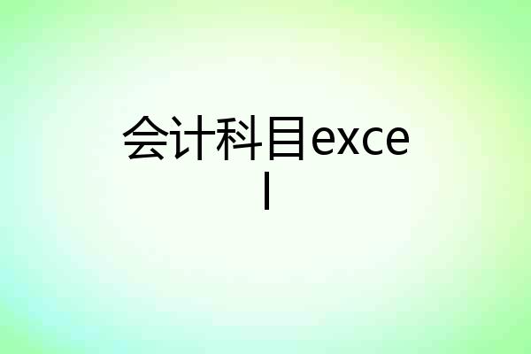 会计科目excel