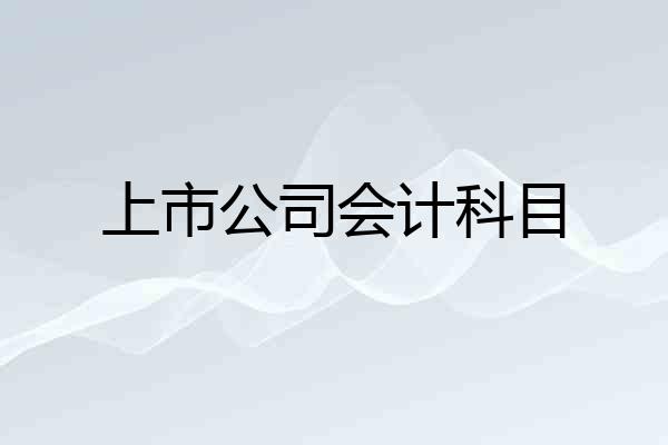 上市公司会计科目