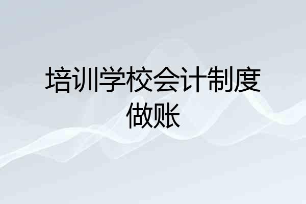 培训学校会计制度做账