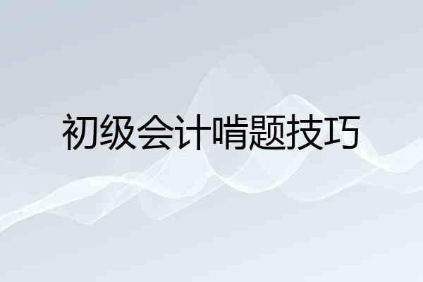 初级会计啃题技巧