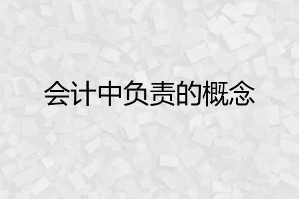 会计中负责的概念