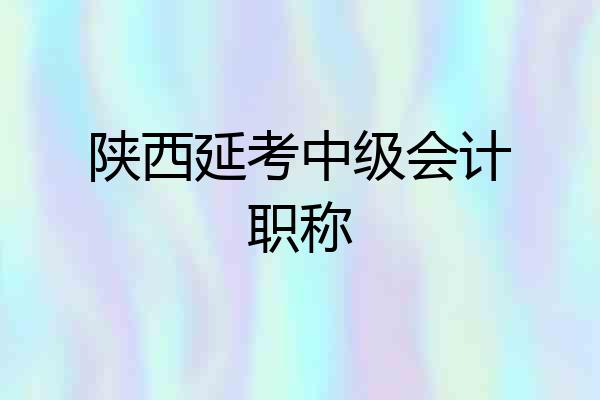 陕西延考中级会计职称