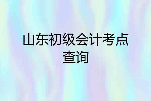 山东初级会计考点查询